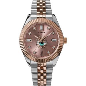 TIMEX X JACQUIE AICHE JA LEGACY ROSE GOLD TWO-TONE PINK SUNRAY TRIBE EYE WATCH